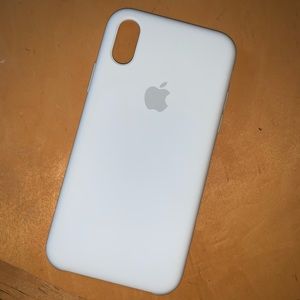 White Apple IPhone XS Silicone Case